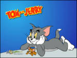 Bakışan Tom ve Jerry - Tom ve jerry yere uzanmış bir yere bakıyorlar